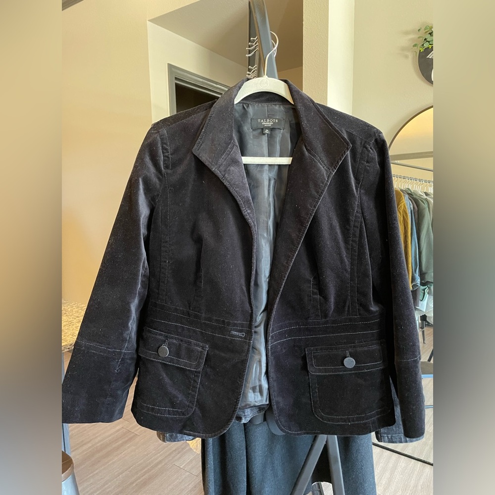 Talbots Black suede jacket